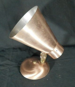 Mid Century Modern Copper Plate Cone Wall Sconce