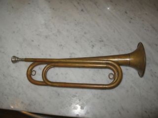 Vintage Rexcraft Usa Us Regulation Wwii Boy Scouts Bsa Brass Bugle W/mouthpiece