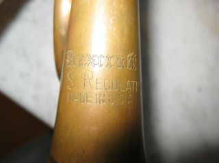 vintage REXCRAFT USA US Regulation WWII boy scouts BSA brass BUGLE w/mouthpiece 3