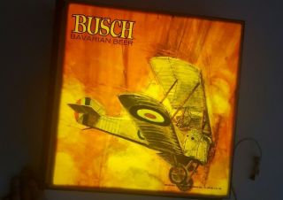 Vintage Busch Bavarian Beer Lighted Sign / Light Airplane Rare.