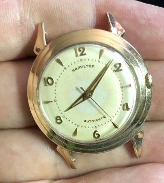 Vintage 1950s Hamilton K - 402 Automatic 10k Gold Filled Watch 661 17j Runs