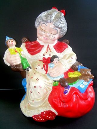 Vtg Atlantic Mold Large Mrs Santa & Toys Hand Painted Bisque Euc