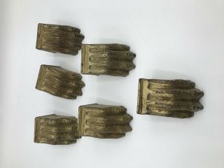 Salvage Set Of 6 Antique Brass Claw Feet For Duncan Phyfe Table