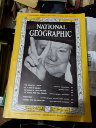 August 1965 National Geographic Winston Churchill Special Edition & Album Insert