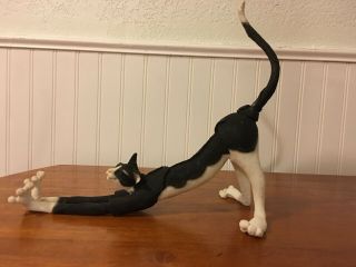 Black And White Stretching Cat - A Breed Apart Minis Spatz Mini Figurine