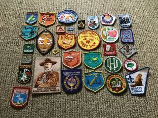 31 Vintage Boy Scout Sew On Patches Badges Jamboree Iran Lord Baden Powell