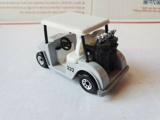 Matchbox 1999 Miniature Golf Cart Gray And White With Clubs And Bags.  Vtg 1990 