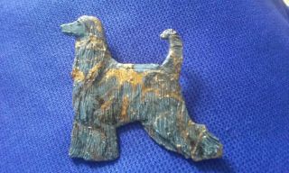 Painted Standing Afghan Hound Pin Pewter Hound Dog Jewelry By Cindy A.  Conter
