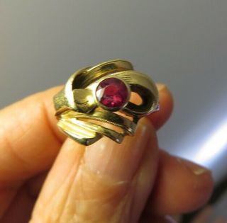 Vintage 14k Ruby Pinky Ring As Found Sz 3