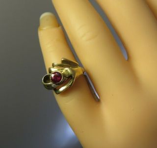 VINTAGE 14K RUBY PINKY RING AS FOUND SZ 3 2