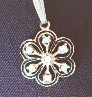 Price Vintage 14kt Yellow Gold Pearl Flower Pendant With Black Enamel