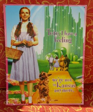 Wizard Of Oz “we’re Not In Kansas Anymore” Movie Wall Metal Tin Sign 15”x 12”