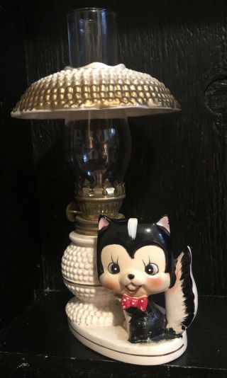 Vintage Skunk Figurine Oil Lamp Japan