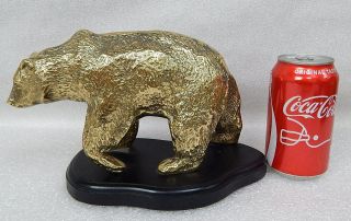 Brass Metal Prowling Grizzly Bear Statue Sculpture Figure