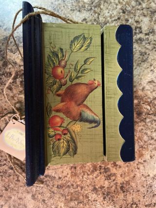 Tracy Porter Recipe Box Farmhouse Rooster Stonehouse Farm Fruit Green Blue Red