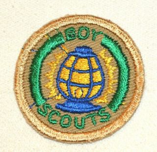 Boy Scout Safety Man Proficiency Award Badge Tan Cloth Troop Large