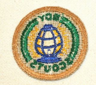 Boy Scout Safety Man Proficiency Award Badge Tan Cloth Troop Large 2
