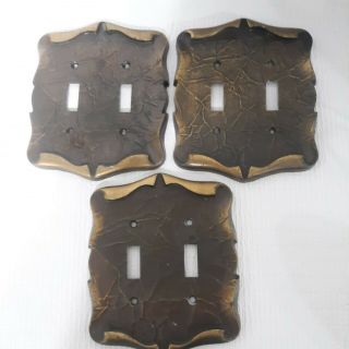 Set 3 Vintage Amerock Double Toggle Light Switch Cover Plate Carriage House Mcm