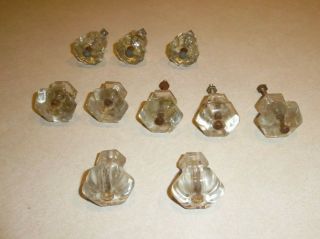 10 Antique Glass Drawer Pull Knobs
