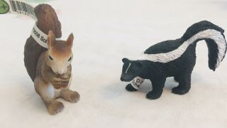 Schleich Animals 14252 Squirrel 146723 Skunk Rare Discontinued