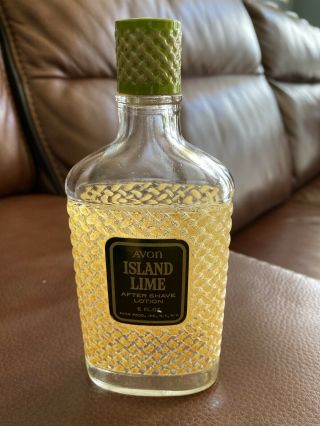 Avon Island Lime After Shave Lotion (weave Pattern) - 1967 Empty Bottle
