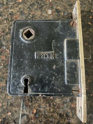 Antique Russwin Mortise Lock Privacy Latch Restoration Hardware Brass Cast Iron