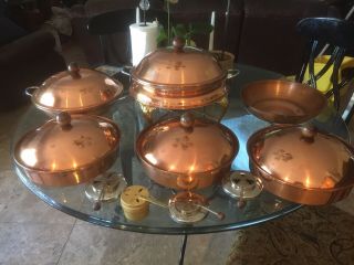 Vintage Mid Century Copper Chafing Set