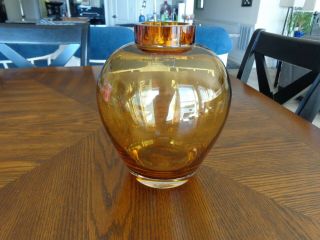 Lsa International Amber Glass - Blown Vase Handcrafted In Poland