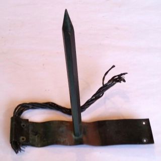 Antique Solid Copper Lightning Rod W Bracket.  Vintage Lightning Rod.  N105