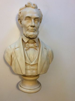 Large Vintage Abraham Lincoln Chalkware Bust Statue Sculpture Figurine 17” Tall