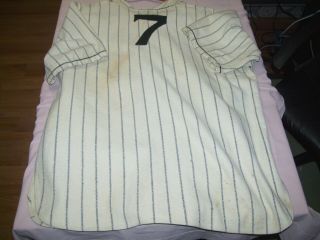 Antique Vintage Spalding Pinstrip Wool Baseball Uniform Jersey & Pants Greenberg 2