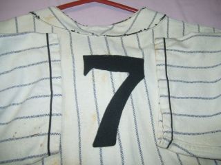 Antique Vintage Spalding Pinstrip Wool Baseball Uniform Jersey & Pants Greenberg 3