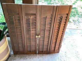 Vintage Architectural Salvage Folding Wood Window Shutters With Hardware