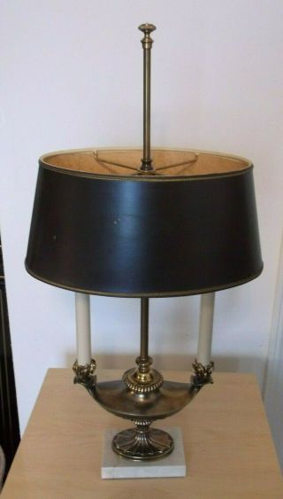 Vintage Stiffel Brass Db Post Aladin Lamp W/paper Shade
