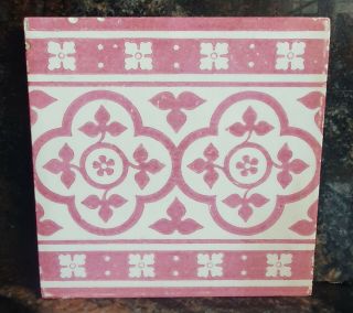 A 6in X 6in Minton Tile - Gothic Revival Pugin Style -