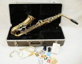 Vintage 1970s Buescher Aristocrat Usa Alto Saxophone Case Extra 