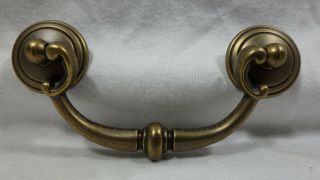 6x Antique Brass Vintage Drawer Drop Bail Handle Pulls Vintage Aged 3 1/2 " Cente