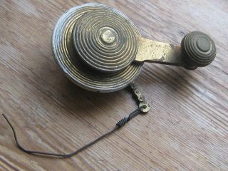 Victorian Brass Servants Bell Lever With Chain.
