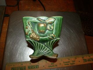 Vintage Ucagco Ceramics Japan Planter With Green W - Footed Base