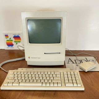 Vintage Apple Macintosh Classic Ii Computer,  Keyboard,  Mouse,  Printer,  Powers On