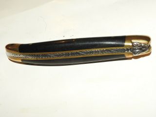 Vintage Forge De Laguiole Bee T12 Horn Folding Pocket Knife Knives Sheath France