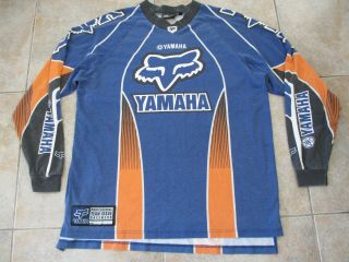 Vtg Fox Yamaha Team Issue Race Motocross Motorcycle Bike Racing Jersey Shirt Xl