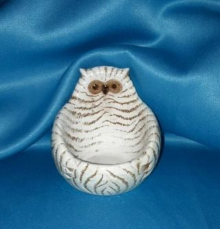 1985 Fitz & Floyd Hand Painted Ceramic Owl Japan Ff Autumn Fall Mcmlxxxv Vintage