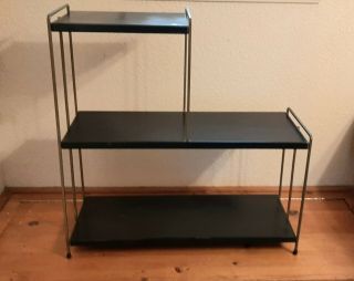 Vintage Mid Century Metal 3 Tier Ladder Bookcase Shelf Side Table