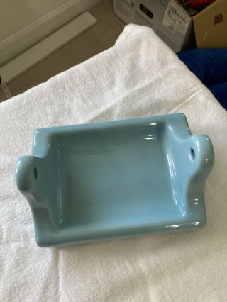 Vintage Blue Bathroom Porcelain Toilet Paper Holder 1950/80