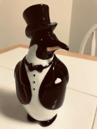 Vintage Porcelain " Penguin " With Tuxedo & Top Hat Figurine Enesco Imports 1987
