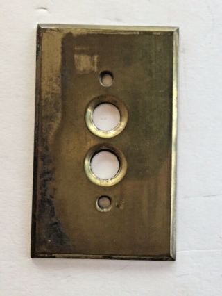 Vintage Solid Brass Push Button Wall Switch - Plate (1903 Patent Date)