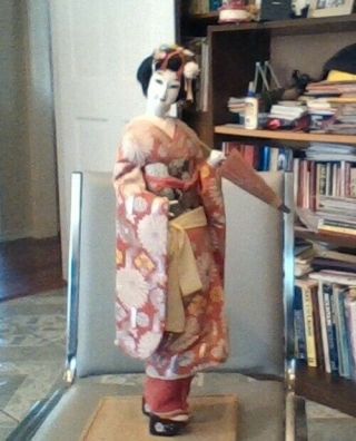 23inch Nishi & Co Vintage Geisha Doll.  On 1inch Pedestal.