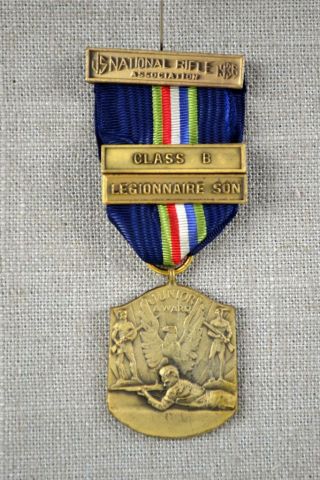 National Rifle Nra 1936 Legionnaire Son Junior Award Ribbon Pin Medal Class B