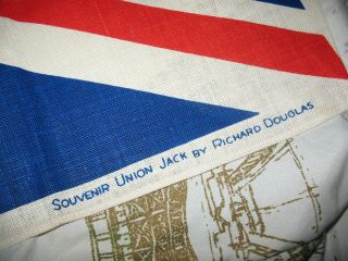 Vintage Souvenir Great Britain Union Jack Flag By Richard Douglas Linen